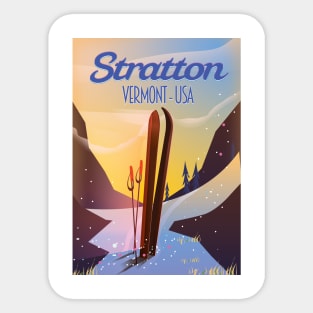 Stratton Vermont USA ski poster Sticker